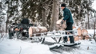 Tow Behind SKI SLED delivering cargo or firewood