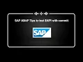 SAP ABAP How to test BAPI with commit
