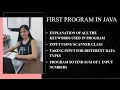 FIRST PROGRAM IN JAVA INPUT VALUES FOR DIFFERENT DATATYPES USING SCANNER CLASS SUM OF 2 NUMBERS