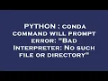 PYTHON conda command will prompt error Bad Interpreter No such file or directory