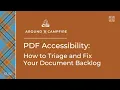 PDF Accessibility How to Triage and Fix Your Document Backlog