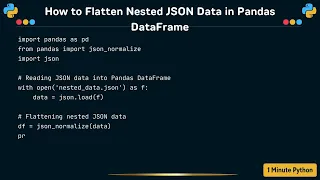 How to Flatten Nested JSON Data in Pandas DataFrame