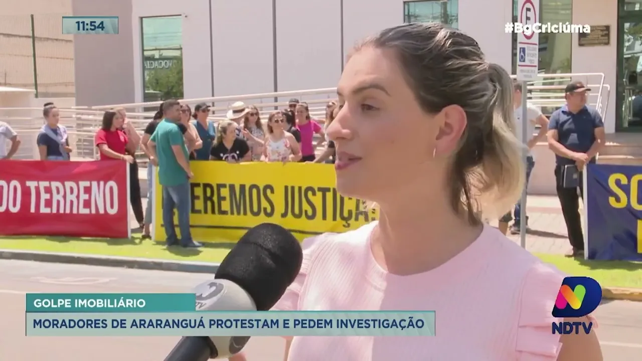 Vítimas de golpes imobiliários protestam e pedem justiça em Araranguá