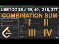 Combination Sum I II III IV - LeetCode 39 40 216 377