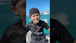 Already learning to drive! #sailingfamily #sailing #dinghy #boatlife #family #ocean