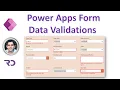 Power Apps form data validation tutorial