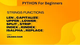 Python Basics Lesson 2 String Functions