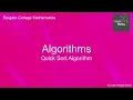 Decision 1 Year 1 Quick Sort Algorithm
