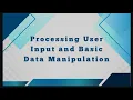 Processing User Input and Basic Data Manipulation