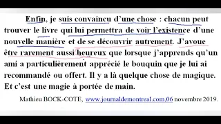 الفكرة العامة للفقرة الخامسة و الأخيرة من باك لغة فرنسية الموضوع الأول 2023 