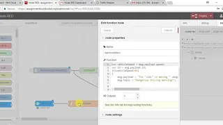 node-RED email notification when vehicle exceeds the limit