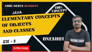 Elementary Concepts of Objects and Classes Chapter - 3 OneShot ICSE