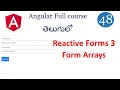 Form array in angular Angular form array in Telugu Reactive Forms in angular Angular tutorials