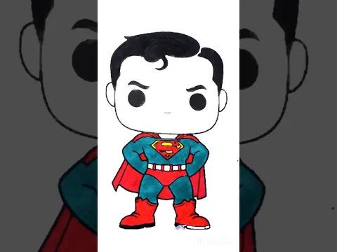 How To Coloring cute Superman Marvel's #drawing #coloring #art #shorts