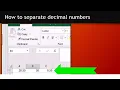 how to separate decimal number in excel