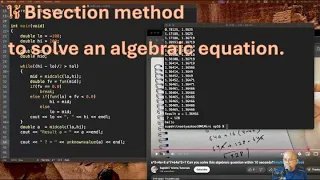 Apply Bisection method to solve an algebraic equation -