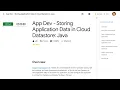 App Dev Storing Application Data in Cloud Datastore Java