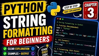 Python String Formatting Tutorial Chapter 3 Hindi f-string format formatting