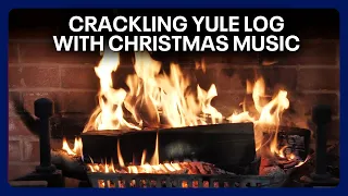 Christmas Yule Log Fireplace – with music
