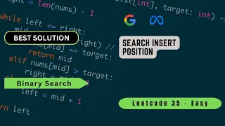 Search Insert Position Binary Search Python LeetCode 35 Top Interview 150