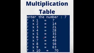 how to create multiplication table using python python basics project for beginners