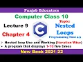 Nested Loop Programming Time 4 5 Chapter 4 Lecture 9 Computer Science Class 10 New Book 2021