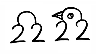 How to draw Love Bird From 22 22 Number step by step for beginners 