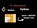LEETCODE 79 WORD SEARCH PYTHON DFS