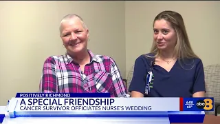 Patient officiates her nurse s wedding after the pair became friends during cancer treatment