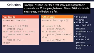 Comparing AQA Pseudo-code to Python Code