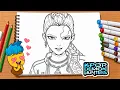 Rumi Coloring Page K-Pop Demon Hunters Fan Art Tutorial