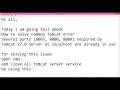 How to solve common Tomcat error-8080 address already in use