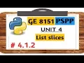 GE 8151 PSPP NOTES 4 1 2 List Slices