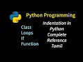 Indentation in python Tamil python indentation rule in tamil what is indentation in python tamil
