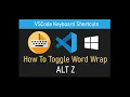 VSCode Keyboard Shortcut Turn On Word Wrap Visual Studio Code