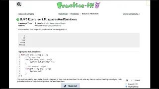 Java Practice It 2 8 spacesAndNumbers nested for loops