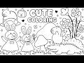 Cute Capybara Bunny Coloring Pages Relaxing Coloring Book Easy Fun Coloring