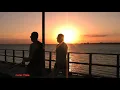 Windy Sunset and Full Moon Woody Point Jetty Redcliffe Queensland Australia 20 September 2021