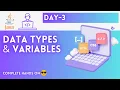 Day-3 Data Types and Variables JAVA Tutorial JAVA Full Course