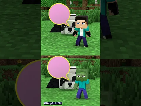 Baby Steve😇 VS Baby Zombie😇 — who is the better helper? #minecraft #shorts