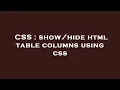 CSS html table columns using css