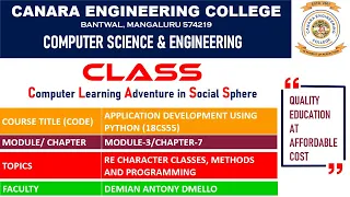 VTU ADP 18CS55 Python Programming Patterns and Regular Expressions M3 L2