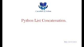 29-Python List Concatenation Technique