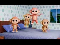 Five Little Monkeys Jumping On The Bed [2 MIN LOOP] | Baby Monkeys Nursery Rhymes!