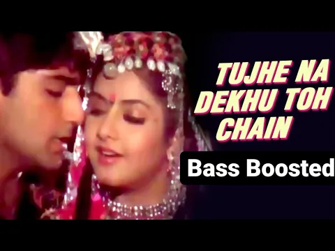 Download MP3 Tujhe Na Dekhu To Chain [Hard Bass Boosted] | Kumar sanu , Alka yagnik | Hindi bass boosted songs
