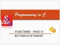 Functions Part 3 - return statement in Malayalam EST102 PROGRAMING IN C