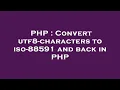 PHP Convert utf8-characters to iso-88591 and back in PHP