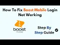 How To Fix Boost Mobile Login Not Working