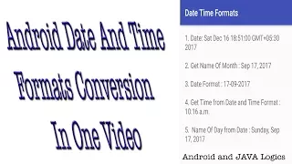 Android Date and Time Formats conversion - Android and Java Logics