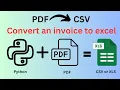 How to Convert PDF to CSV Excel Python code